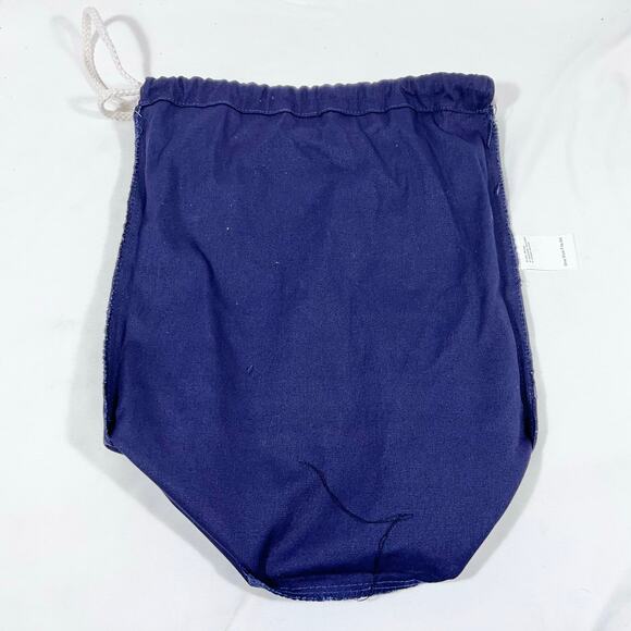 Vans Bucket Bench Bag Backpack Navy Blue White Cotton Drawstrings Closure New - Picture 3 of 7